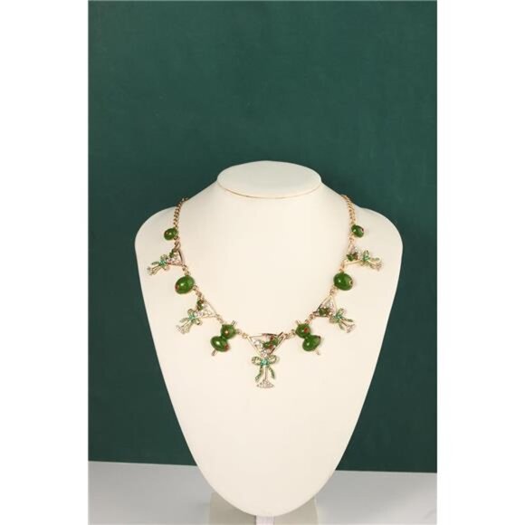 Olive Martini Cocktail Necklace & Earrings Set | Green Olives Jewelry for Women - Picture 5 of 9